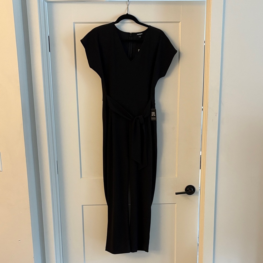 Express Black V-Neck Jumpsuit